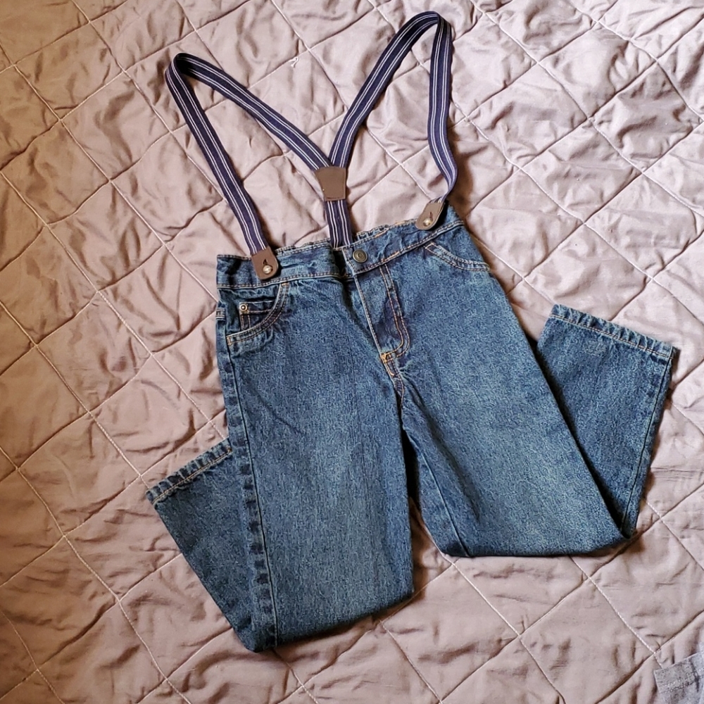 Toddler blue Jeans with Suspenders